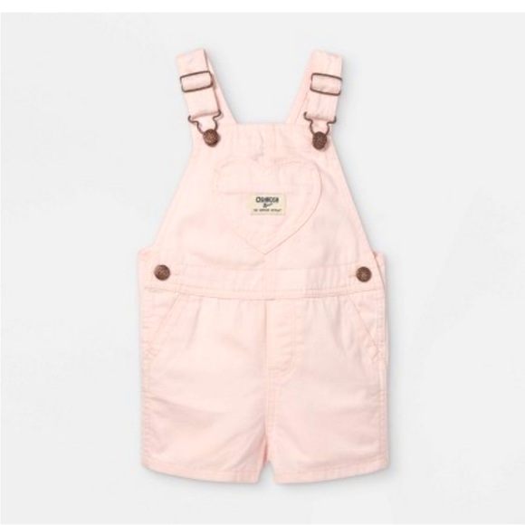 OshKosh B'gosh Other - OshKosh B’gosh, pink heart overalls| 12M